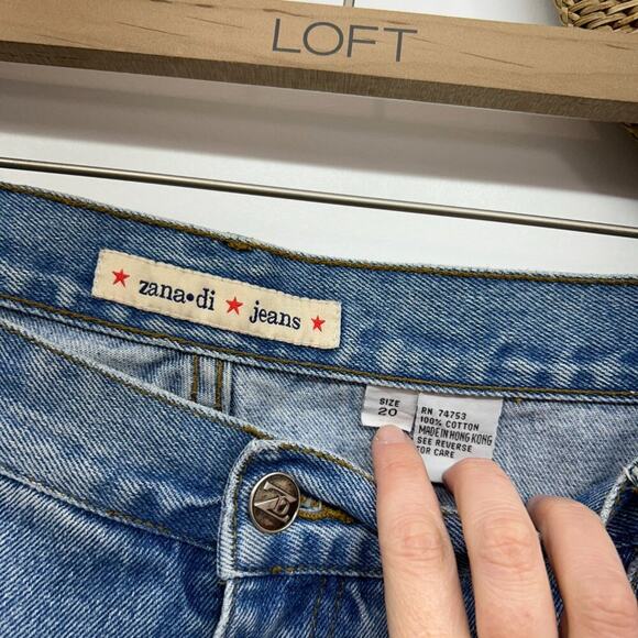 Vintage Y2K 2000s Zana Di Jeans Flower Embroidered Flare Jeans Plus Size 20 - Picture 6 of 6